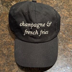 Kate Spade for Target Black 'champagne & french fries' Embroidered Baseball Cap